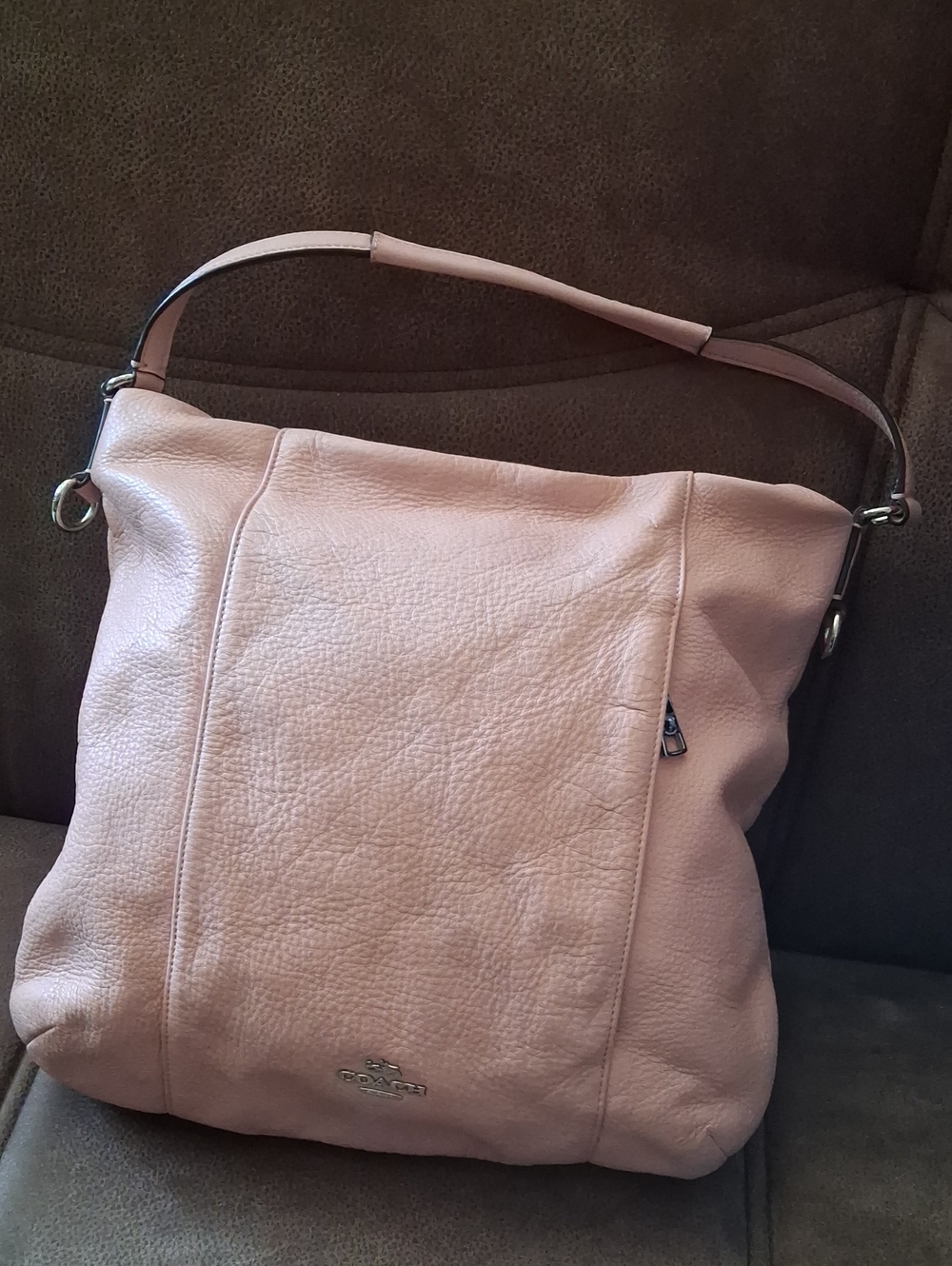 Coach Isabelle Blush Pink Pebbled Leather Shoulder Bag